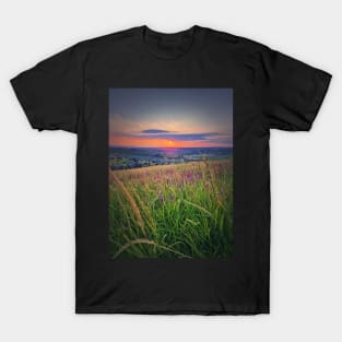 Summer sunset over the green valley T-Shirt